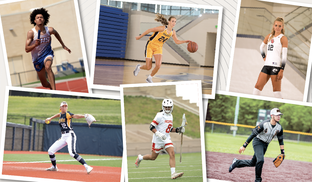 Athletes wearing Champion Teamwear custom uniforms across multiple sports